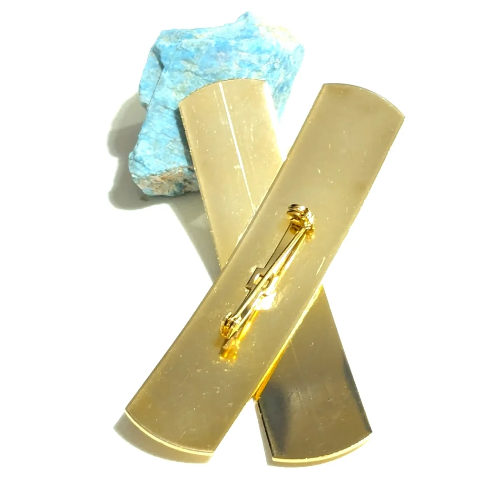 Vintage | Gold Brooch | Criss Cross | Retro | Metal | Lapel | Pin  | Art Deco